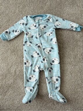 Carter's Light Blue Puppy Print Footed One-Piece